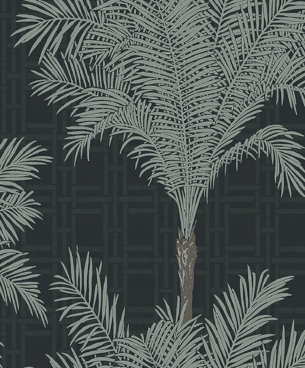 Papel de Parede com palmeiras em tom de verde