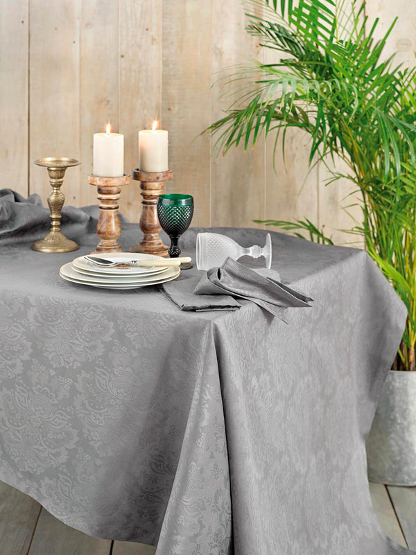 Toalha de mesa algodão cinzento