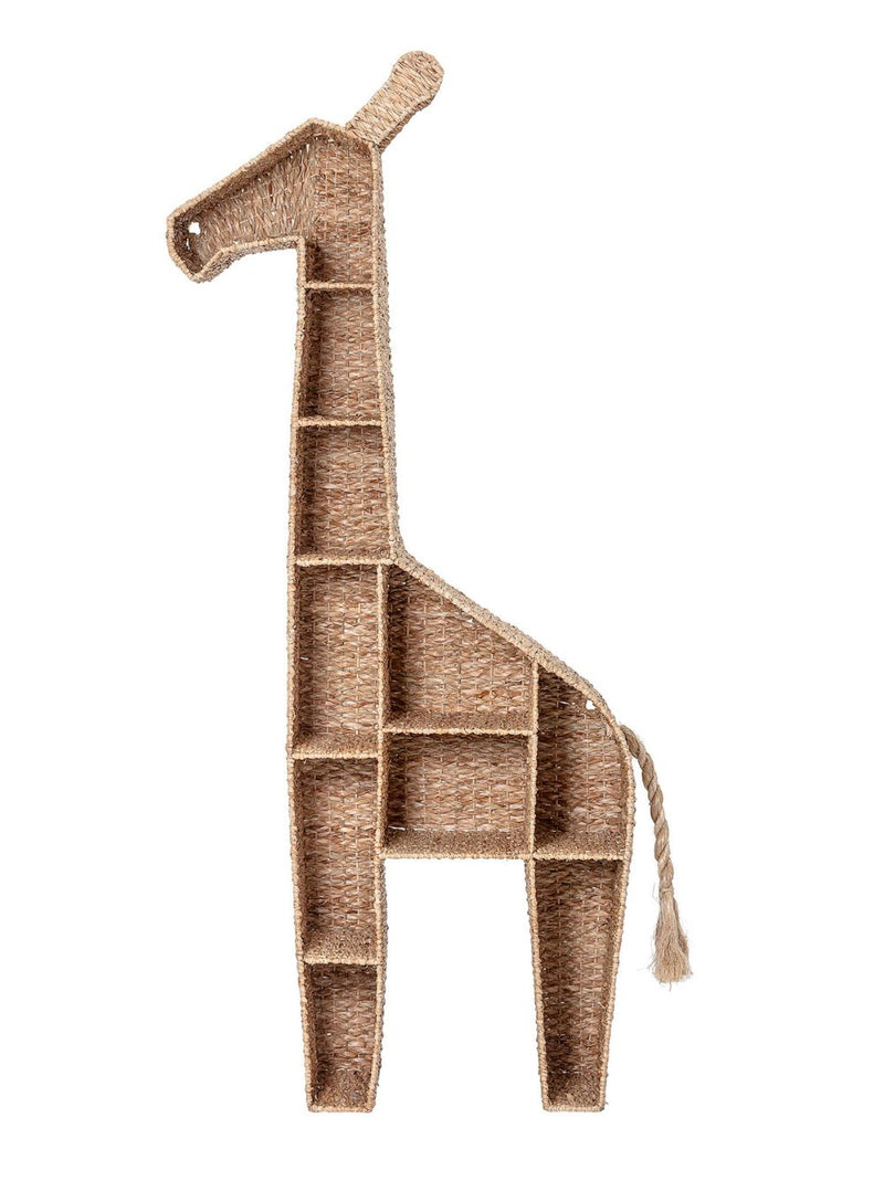 Estante de ráfia em forma de girafa