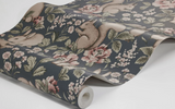 Papel de parede com padrão de coelhos em tom de azul borastapeter