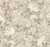 Papel de parede com padrão de coelhos em tom de bege borastapeter