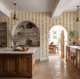 Papel de Parede Pegadas Lineares, Tres Tintas