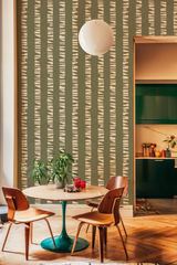 Papel de Parede Pegadas Lineares, Tres Tintas