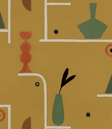 Papel de Parede Formas Arqueológicas, Tres Tintas