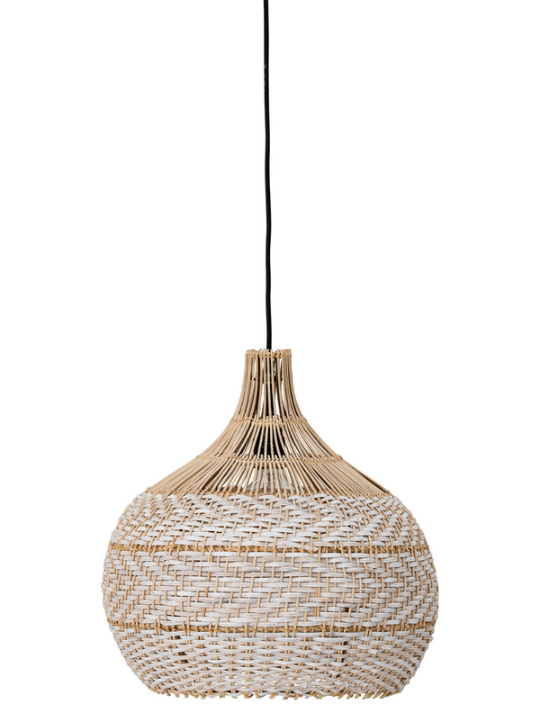 Cane ceiling lamp in shades of white