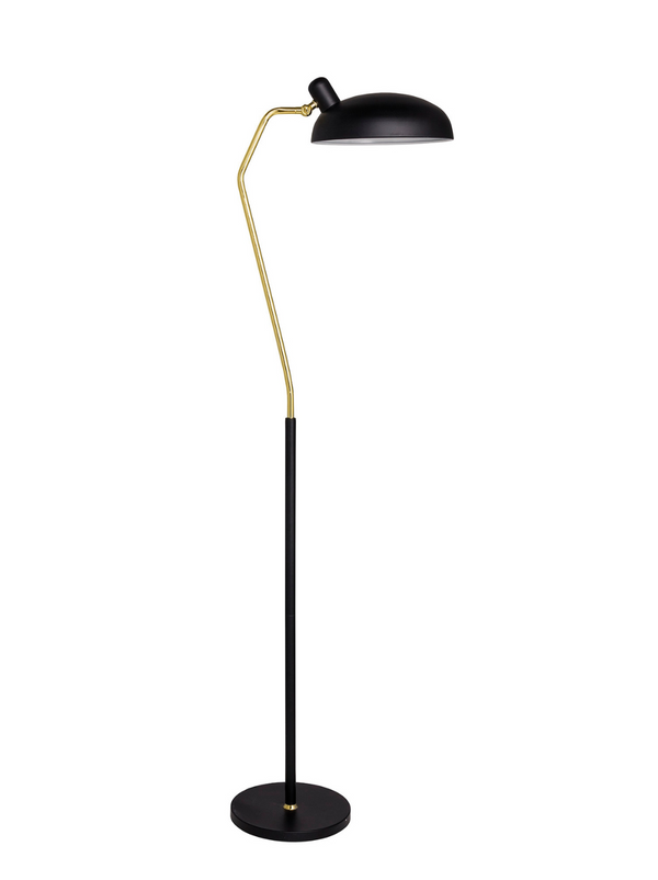 Floor lamp in shades of black and gold