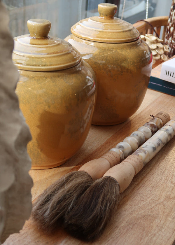Decorative brush with red stones