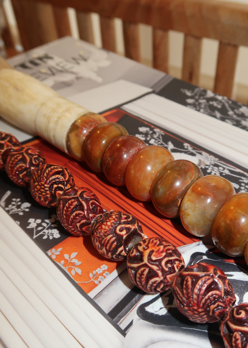 Pincel Decorativo marmoreado em tons terra