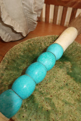 Pincel Decorativo Marmoreado em tons de azul turquesa