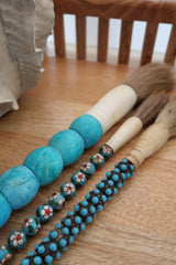 Pincel Decorativo Marmoreado em tons de azul turquesa