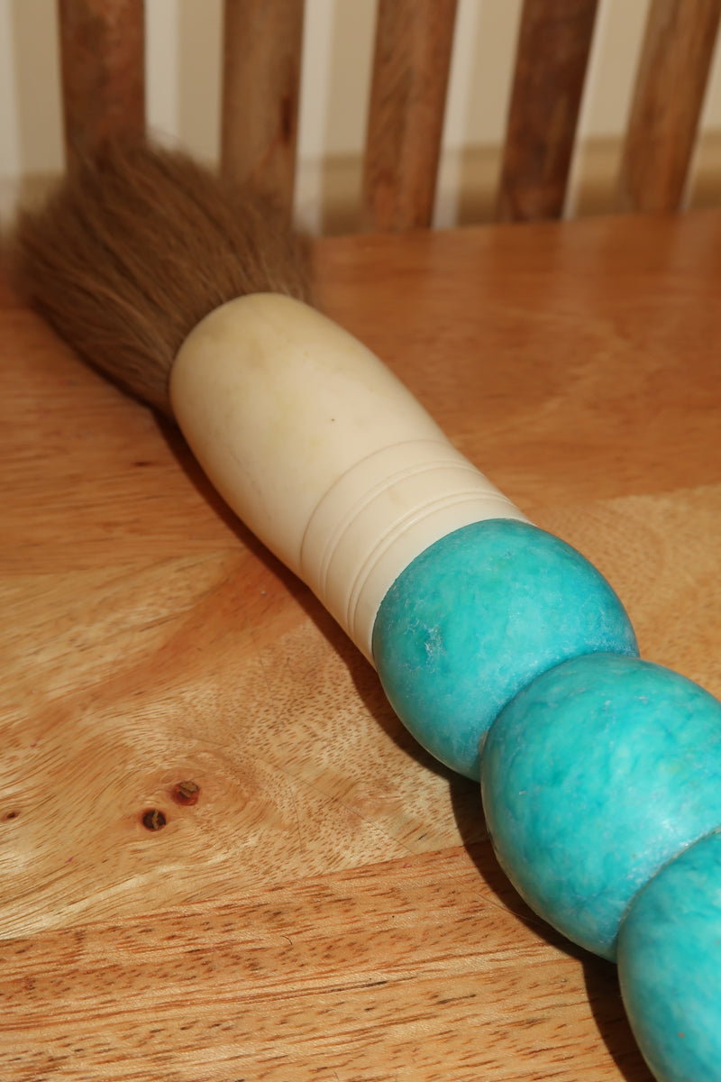 Pincel Decorativo Marmoreado em tons de azul turquesa