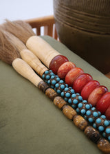 Pincel Decorativo marmoreado em tons de castanho