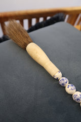 Pincel Decorativo floral em tons de Azul e Branco