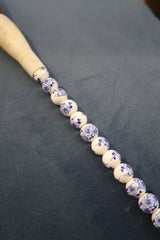 Pincel Decorativo floral em tons de Azul e Branco