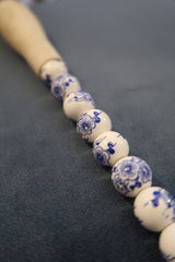 Pincel Decorativo floral em tons de Azul e Branco