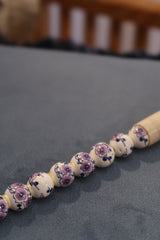 Pincel Decorativo Floral em tons de Azul e Lilás