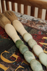 Pincel Decorativo marmoreado em tons de verde água