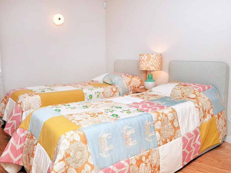 Colcha Patchwork com tecidos Andrew Martin