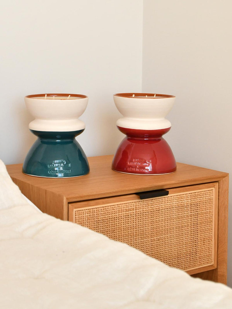 Vela Côté Bougie Branca e Azul