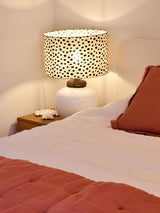 Beige and black patterned lampshade