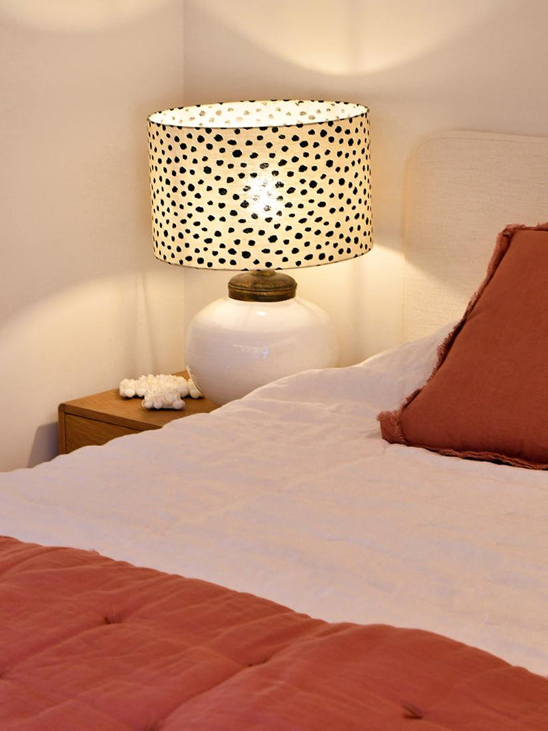 Beige and black patterned lampshade