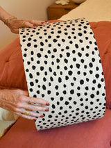 Beige and black patterned lampshade