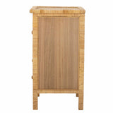 Aparador de madeira e rattan