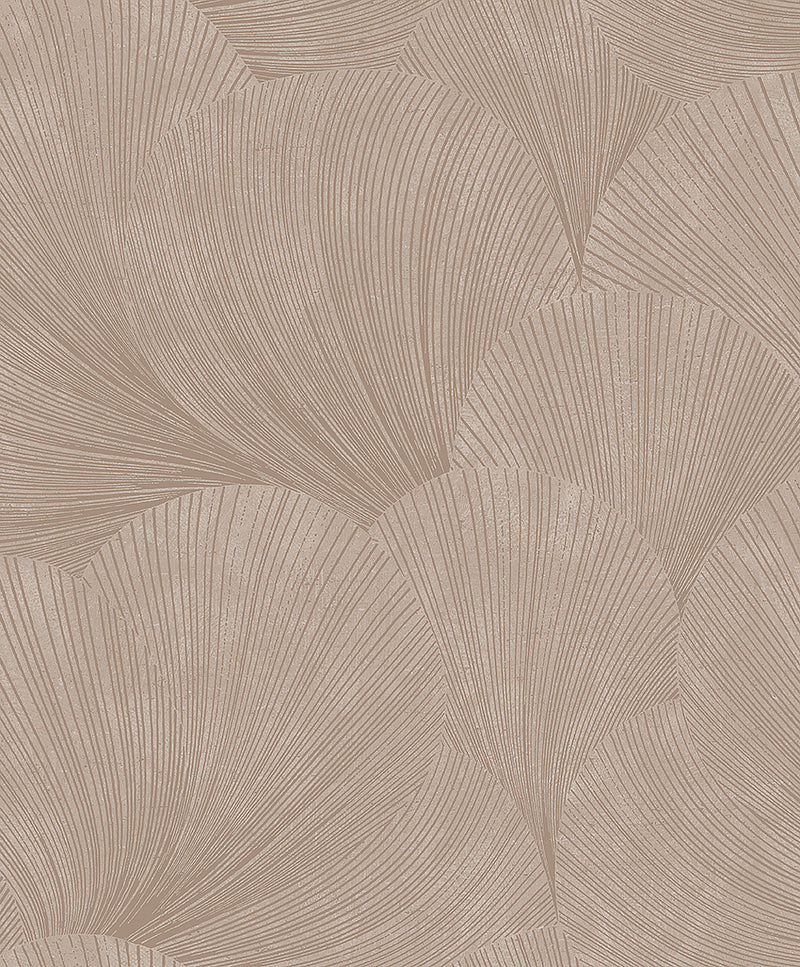 Papel de parede com padrão de conchas em tons de rosa
