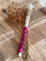 Decorative brush with pink stones