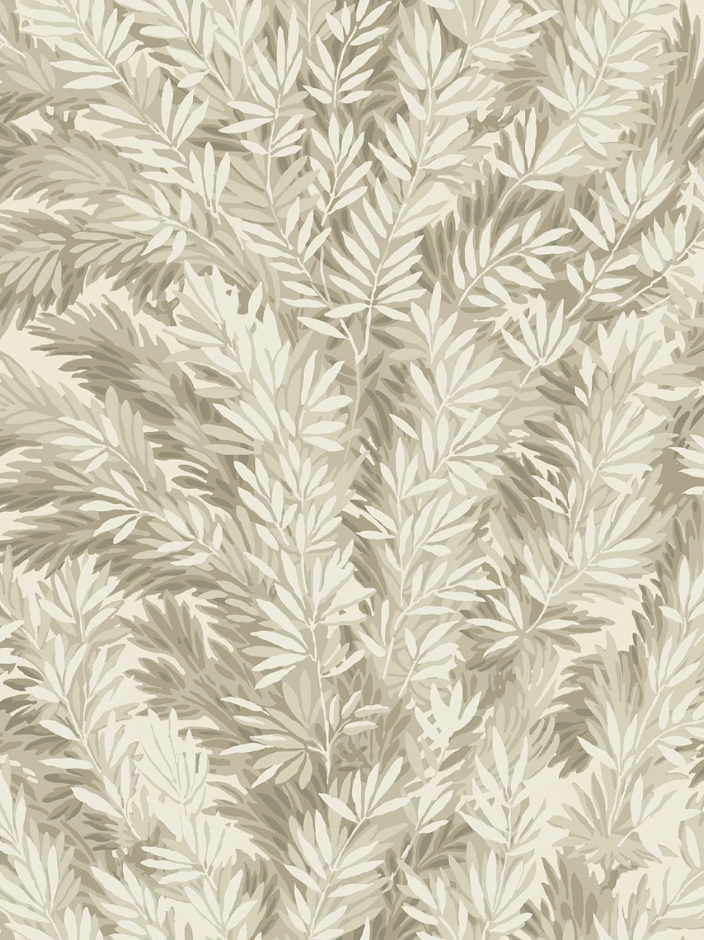 Papel de parede com folhas em tons de bege Cole & Son