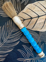 Decorative brush with turquoise blue stones